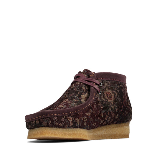 HER BURGUNDY VELVET WALLABEE - House of Prag