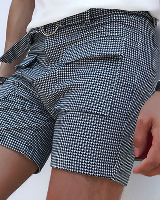 CHECKERED FRONT POCKET SHORTS - House of Prag