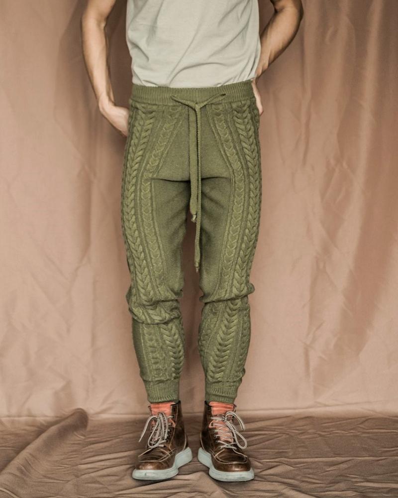 TWIST KNIT DRAWSTRING JOGGER PANTS - House of Prag