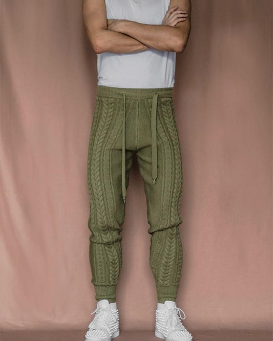 TWIST KNIT DRAWSTRING JOGGER PANTS - House of Prag