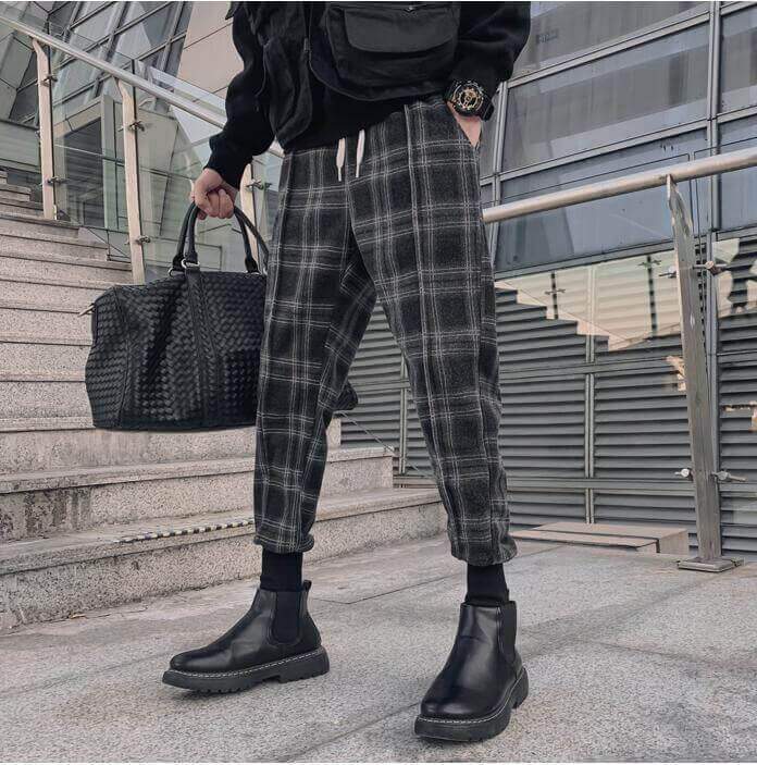 PLAID DRAWSTRING PANTS - House of Prag