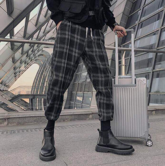 PLAID DRAWSTRING PANTS - House of Prag