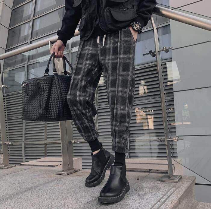 PLAID DRAWSTRING PANTS - House of Prag