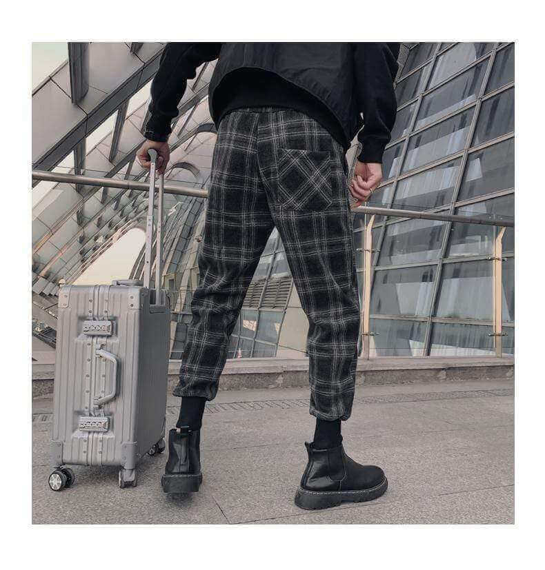 PLAID DRAWSTRING PANTS - House of Prag