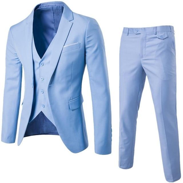 THREE-PIECE SLIM FIT SUIT - House of Prag