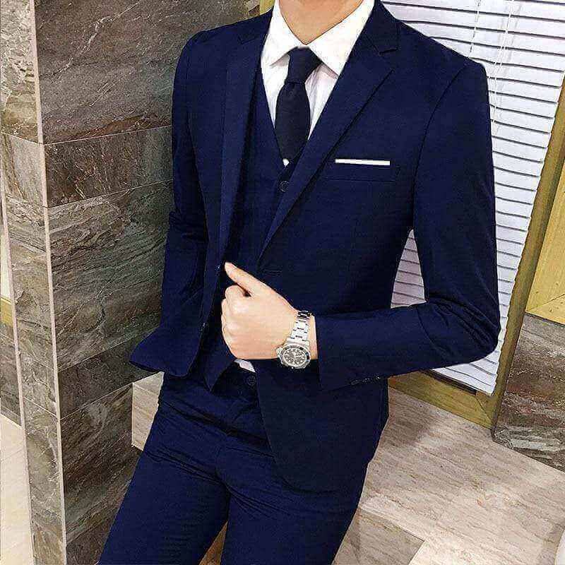 THREE-PIECE SLIM FIT SUIT - House of Prag