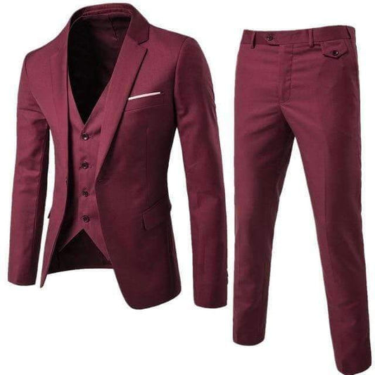 THREE-PIECE SLIM FIT SUIT - House of Prag