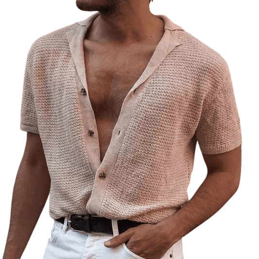 CARDIGAN KNIT BUTTON-UP SHIRT - House of Prag